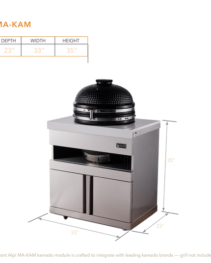 Mont Alpi Stainless Steel 18" Universal Kamado Grill Module