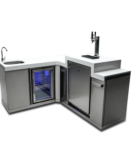 Mont Alpi Beverage Center with 90 Degree Corner and Kegerator