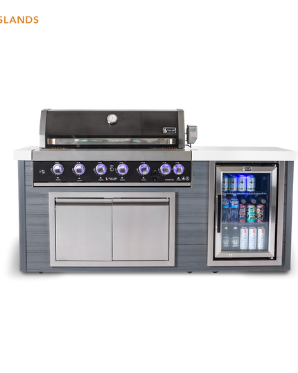 Mont Alpi 6-Burner Artwood Island in Black Stainless Steel