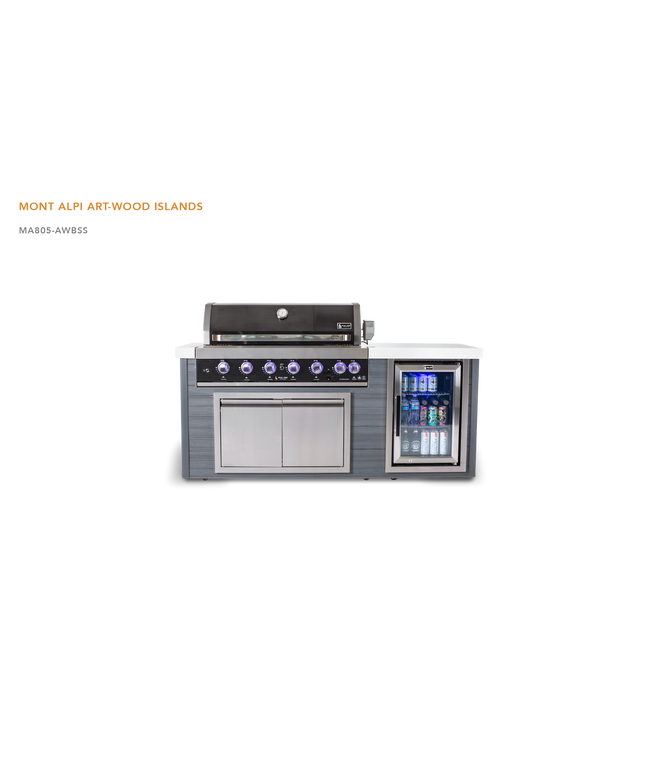 Mont Alpi 6-Burner Artwood Island in Black Stainless Steel