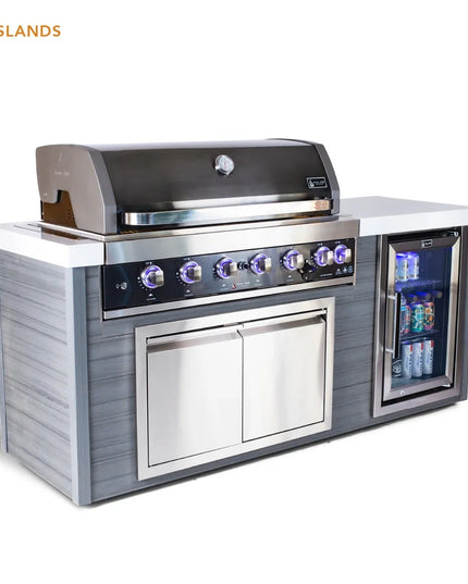 Mont Alpi 6-Burner Artwood Island in Black Stainless Steel