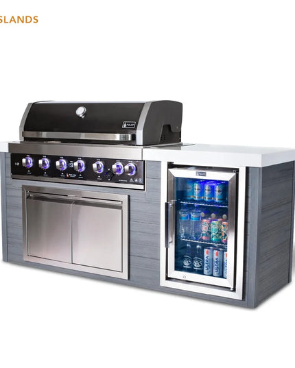 Mont Alpi 6-Burner Artwood Island in Black Stainless Steel