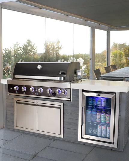 Mont Alpi 6-Burner Artwood Island in Black Stainless Steel