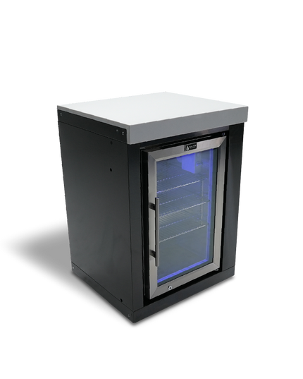 Mont Alpi Black Stainless Steel Fridge Cabinet Module