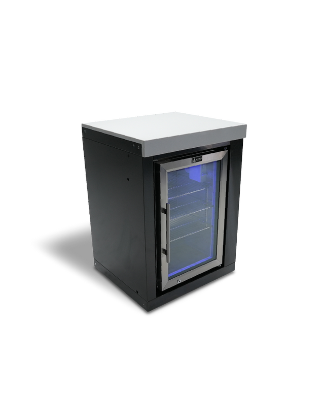 Mont Alpi Black Stainless Steel Fridge Cabinet Module