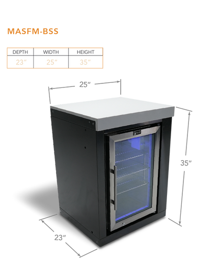 Mont Alpi Black Stainless Steel Fridge Cabinet Module
