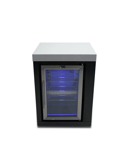 Mont Alpi Black Stainless Steel Fridge Cabinet Module