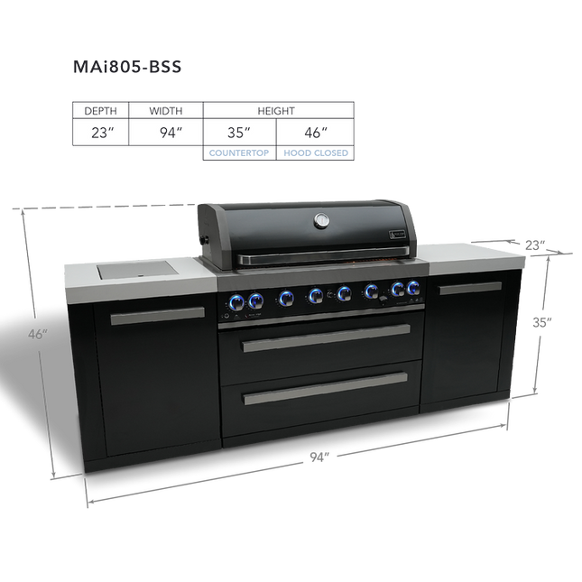 Mont Alpi 805 Black Stainless Steel Island